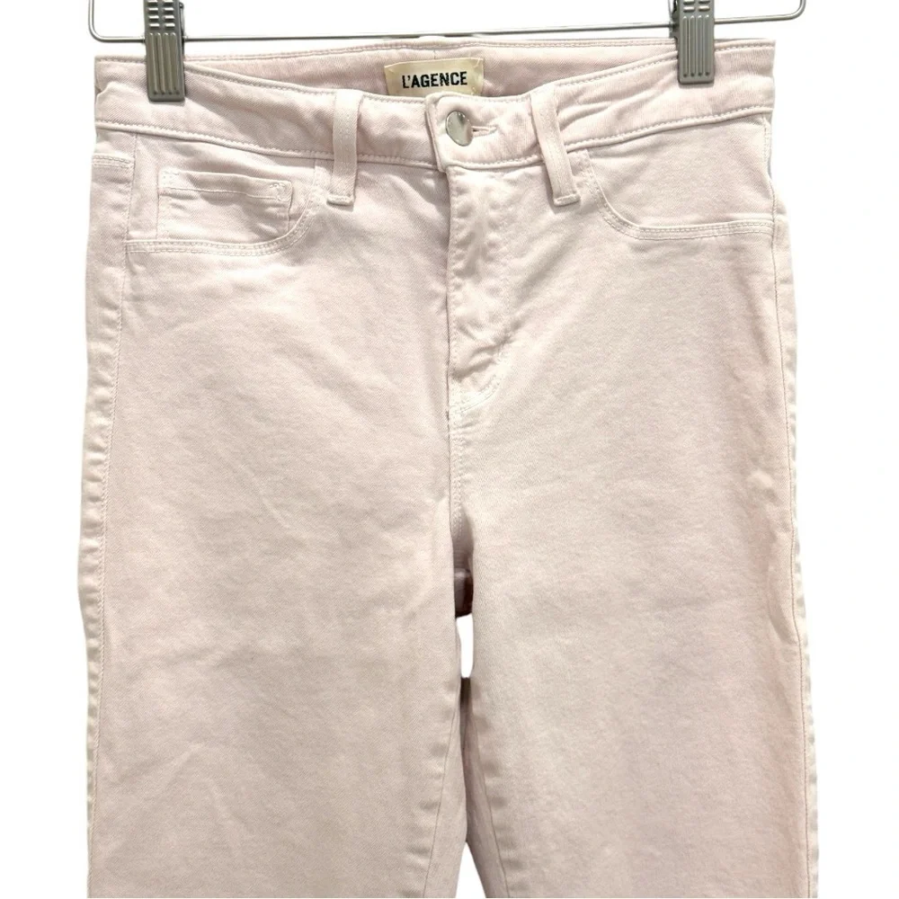 L'AGENCE Margot High Rise Skinny Crop Jeans Size 26‎ Blush Pink Made in USA